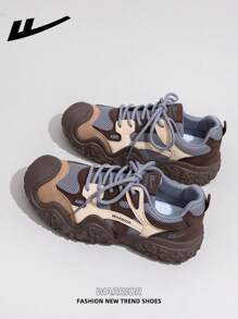 1 双 WARRIOR 女式户外徒步滑板休闲低帮透气平底鞋，百搭夏季轻便一脚蹬滑板风格运动运动鞋，时尚舒适 - 灰棕色 - 查看 7