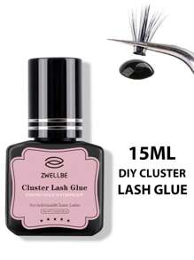 zwellbe 15ml/支睫毛胶水 簇状睫毛胶水 黑色敏感睫毛胶水 快干防水睫毛胶水 单根睫毛胶水 持久DIY睫毛延长胶水 强力定型睫毛胶水 适用于家庭睫毛延长 自制睫毛胶水，睫毛胶水 - 黑色 - 查看 11