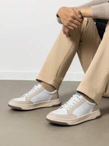 Men's Casual Dress Sneaker Business Casual Shoes For Men Comfortable Lightweight Lace Up Fashion Sneakers - 杏色 - 查看 4
