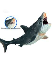 1pc Plastic Realistic Prehistoric Marine Animal Models, Including Cretaceous Sharksucker, Giant Megalodon Shark, Great White Shark, Tiger Shark Figurine Toys