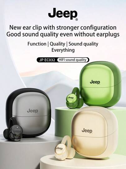 Jeep Fones de ouvido esportivos Jeep EC032 com clipe para jogos, design esportivo e microfone