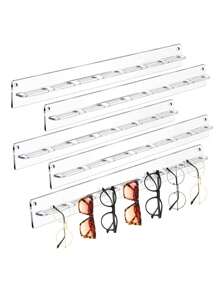 1 件亚克力透明/黑色/粉色时尚眼镜收纳架，悬挂式太阳镜展示架，壁挂式眼镜收纳架，（内含 2 个免钉贴纸），耐刮擦（使用前请撕掉保护膜），性别揭晓派对，生日、婚礼、派对的完美选择，送给同事、朋友和家人的完美礼物，返校礼物