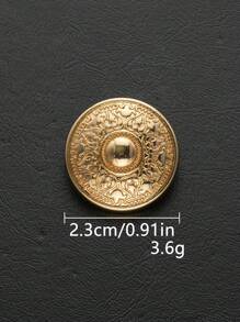 Set de 8 piezas/paquete de botones grandes y redondos con textura vintage y diseño de tótem, adecuados para uniformes, ropa especial, decoración, camisas, suéteres, trajes, abrigos, chaquetas, botones de metal, accesorios de costura DIY de artesanía