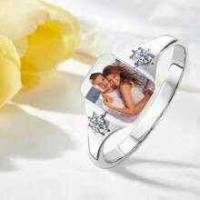 1pc Customized Photo Ring, Personalized Ring For Women, Suitable For Everyday And Party Wear, Valentine's Day, Birthday, Holiday, Mother's Day Gift