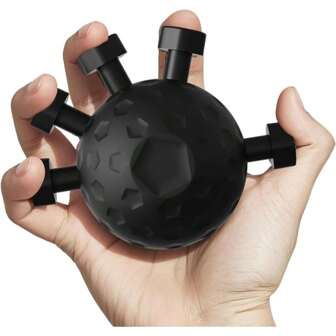 [Fortalecedor de agarre de silicona negro y rosa] Fortalecedor de dedos de silicona negra ergonómico con diseño de perilla | Entrenador muscular de manos para músicos, atletas, boxeadores y manos débiles | Entrenador de fuerza de agarre para mejorar la destreza y la fuerza, gimnasio, deporte, ejercicio en casa, agarre de mano