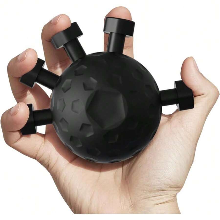 [Black And Pink Silicone Grip Strengthener] Ergonomic Black Silicone Finger Grip Strengthener With Knob Design | Hand Muscle Trainer For Musicians, Athletes, Boxers, And Weak Hands | Grip Force Trainer For Improved Dexterity And Strength, Gym, Deporte, Gimnasio, Ejercicio En Casa, Hand Grip - Multicolor - View 1