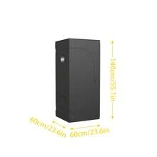 Froadp Namiot do uprawy w szklarni z odblaskowym namiotem do uprawy Mylar 600D Oxford Fabric + PE + Metal Tube Indoor Grow Tent, do uprawy roślin w szklarni - Czarne - Zobacz 3