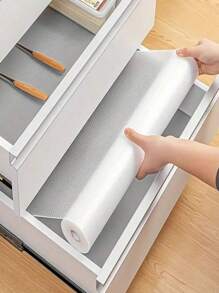 1 Roll Of Eva Kitchen Cabinet Drawer And Shelf Liner, Anti-Slip & Waterproof Fridge Table Mat - Clear - View 4