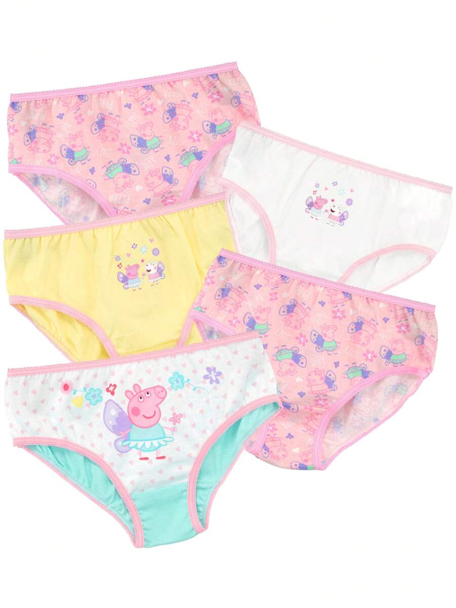 Underwear | Girls Peppa Pig Fairy Knickers | Girls Pack Of 5 Underwear | Official Merchandise - Pink - View 1