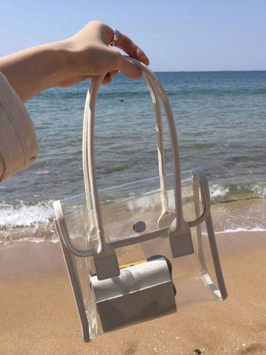 Transparent Beach Bag Handbag (Wallet Not Included) - Clear - View 1