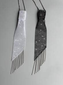 1件闪亮星星装饰流苏配饰，百搭男女通用领带，奢华版，适合所有季节和场合，可用于圣诞装饰。