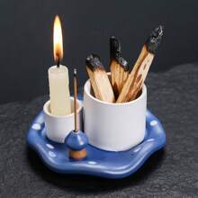 1pc Ceramic Cute Mushroom Incense Burner Holder, Sage Holder For Burning, Incense Holder For Sticks, High Quality Ceramic Burner, Aromatherapy Burner For Meditation, Yoga And Home Decor