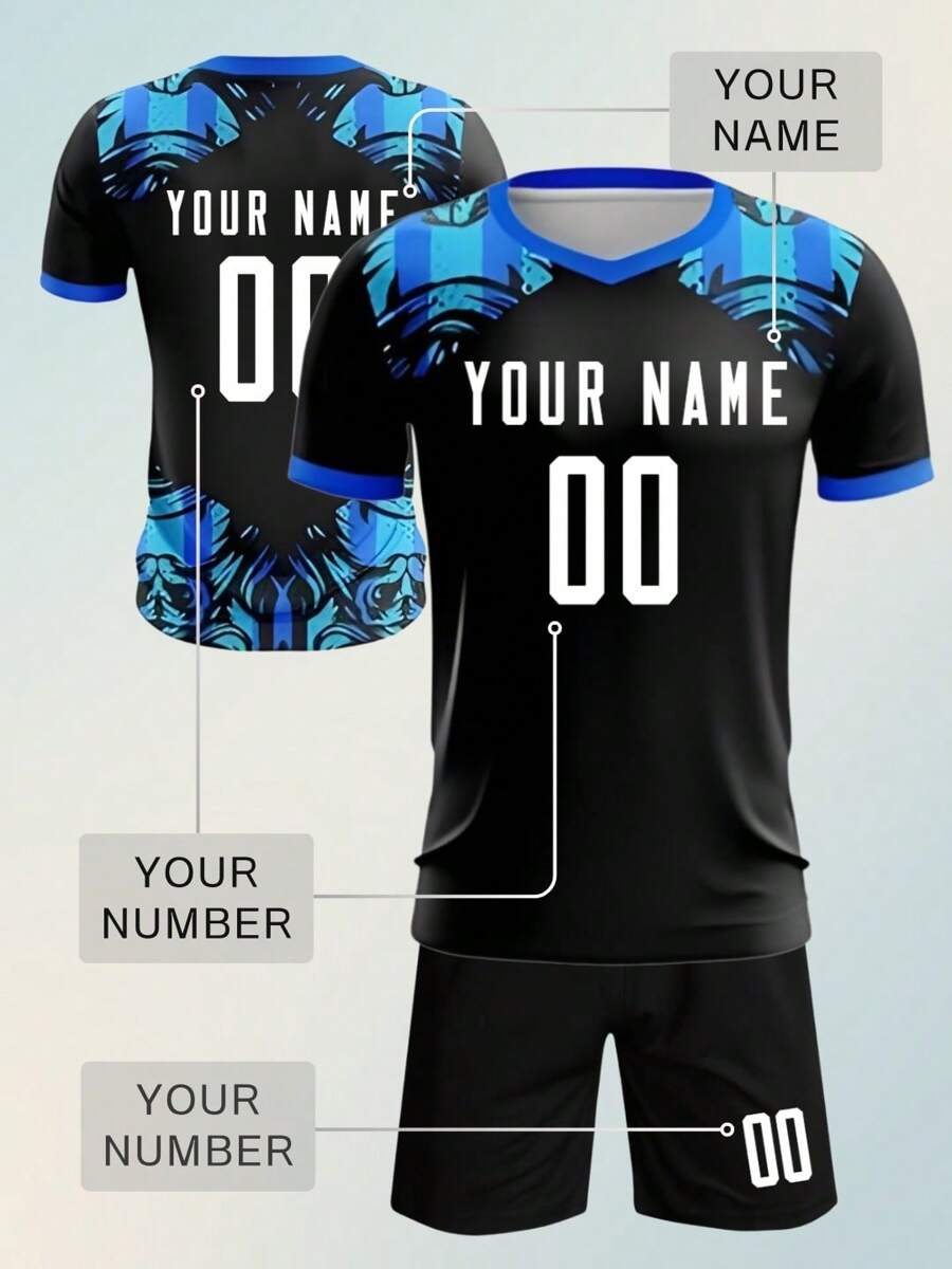 Customized Soccer Jersey Custom Soccer Jerseys Boys Girls Youth, Personalized Soccer Jersey For Men - Black - View 1