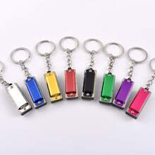 1pc Mini 4-Hole Metal Harmonica Keychain, Beginner Musical Instrument Toy, Birthday Or Holiday Gift - Multicolor - View 2
