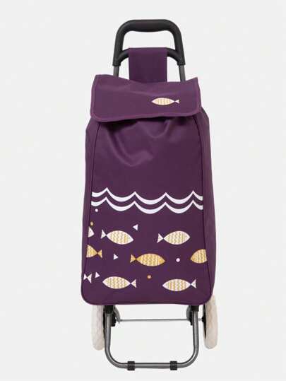 Carrito de compras con ruedas de 55L de capacidad, impermeable, resistente al desgaste, de alta calidad, con ruedas suaves, de tela Oxford premium, 1.8kg, disponible en múltiples colores, 91 x 24 x 32 cm