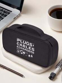 电子配件旅行收纳包，便携式旅行必备小袋，可收纳数据线、硬盘、移动电源（拉链款随机发货） - 黑色 - 查看 8
