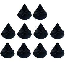 10 pièces Éponge de maquillage de décoration de papillon, forme triangulaire, utilisation sèche et humide, outils cosmétiques, convient pour poudre libre, réglage de poudre minérale (noir, rose, rouge rose) - Multicolore - Voir 3