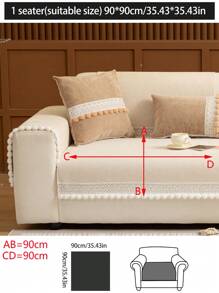 غطاء وسادة مقعد الأريكة الفاخر من الشينيل قطعة واحدة، متعدد الاستخدامات لجميع الفصول، باللون البيج البسيط الحديث، مقاوم للغبار وللانزلاق، غطاء أريكة أنيق، قابل للغسل في الغسالة، دافئ ومقاوم للاهتراء، مناسب للحيوانات الأليفة، يناسب أرائك ذات مقعد واحد/مقعدين/3/4 في غرفة النوم، المكتب، وغرفة المعيشة