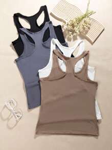 4pcs/Set Women's Versatile Comfortable Layering Camisole Tops - Multicolor - View 2