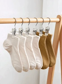10pcs Of Stainless Steel Clothes Clip, Laundry Clothes Nail With Hook, Portable Hanging Clothes Clip, Wardrobe Organizer, Hanger Halloween Decorations Halloween Costumes Autumn Decor Festival Decor