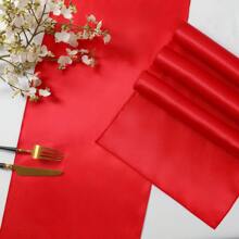12pcs/1pc Smooth And Elegant Satin Tablecloth, Suitable For Parties, Birthdays, Weddings, Hospitality, Home, Kitchen, Chair Sash Decoration