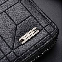 Portfel męski w stylu vintage - sztuczna skóra, jednolity kolor, wiele przegródek, duża pojemność, portmonetka na monety z uchwytem na karty, podszewka z poliestru, portfele męskie, prezenty dla mężczyzn, formalne/biznesowe, formalne pomysły na walentynki