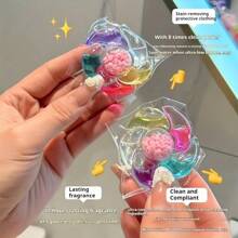 6-In-1 Laundry Detergent Pods, Concentrated Washing Balls, Long-Lasting Fragrance, Heavy-Duty Stain Removal, Fabric Softener, Scented Beads, Liquid Laundry Detergent - Multicolor - View 6