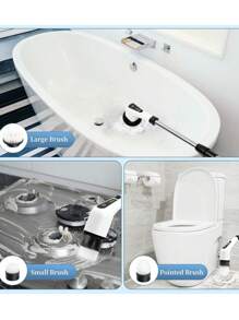 7 件装电动旋转洗涤器，带八个可更换刷头，淋浴清洁刷，浴室地板浴缸瓷砖墙壁电动清洁刷，带手柄