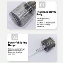 ART LALIC 220ml Lockable Empty Pump Dispenser Refillable Bottle, Nail Manicure Cleaner Makeup Remover Container Press Bottle