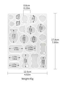 1pc Pets Tag Resin Silicone Mold, For The Resin Casting Pet Collar Tag Dog Cat Name, Key Chain Resin Mold - White - View 2