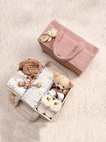 1pc Pluche Baby Luier Opbergtas, Luier Clutch, Grote Capaciteit Moeder Reistas