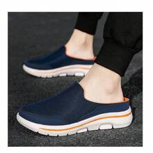 Men's Breathable Knit Mule Slippers | Soft Non-Slip Sole For Indoor & Outdoor Use - Màu xanh hải quân - Xem 7