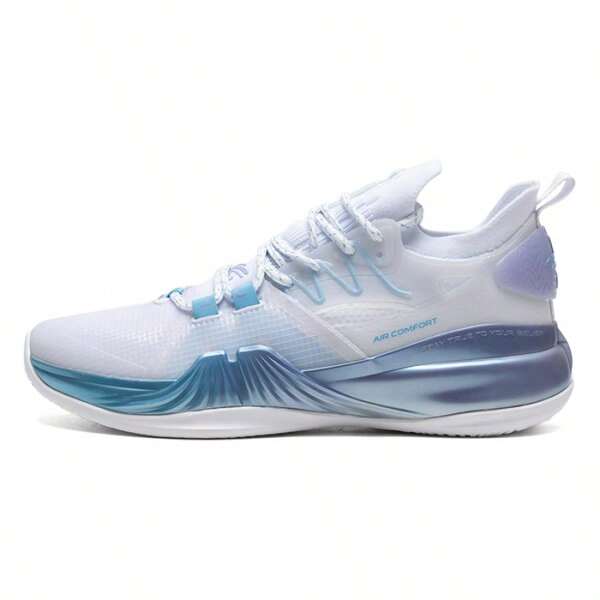 XTEP Men's Shoes, Lightweight Breathable Sports Shoes, Casual Shoes, Practical Wear-Resistant Basketball Shoes 978219120026 New White / Taro Purple / North Carolina Blue