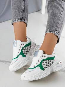 Women's Letter Pattern Casual Comfortable Sports Sneakers, Versatile For Daily Wear - White - View 2