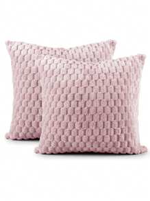 Kit Of 2 Cushion Covers 45cmx45cm Velvety In Soft Decorative Plush With Zipper - Todas las frutas - Ver 1