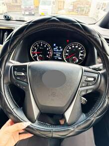 1pc Soft Ultra-Fiber PU Leather Steering Wheel Cover, Universal 15 Inch, Suitable For Ladies And Girls, Fits Cars, Sedans, SUVs, Trucks - Black - View 5