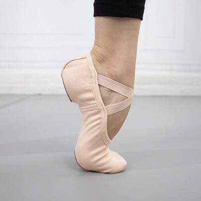 Wuyuan Chaussures de ballet demi-pointes avec semelle fendue, extensible dans les quatre sens, sans doublure