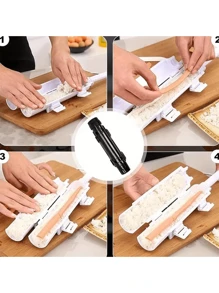 1个装寿司火箭模具 - DIY寿司卷制作器 - 简易寿司压模 - 初学者聚乙烯寿司制作套装 - 厨房小工具 - 彩色 - 查看 7