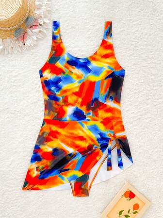 New One-Piece Floral Print Sexy Slim Fit Swimsuit For Women