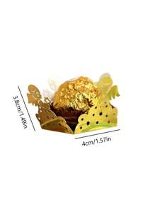 50 Pièces De Papier D'emballage Pour Truffes Doré Rose, Doublure En Papier De Bonbon Et De Cupcake, Doublure De Gâteau Et De Cupcake Carrée, Coupes De Papier Pour La Cuisson Du Chocolat