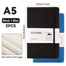 2pcs A5 Dotted Notebook, 80 Pages, 100gsm Ivory White Paper, Cloth Cover, Planner Diary, Student Stationery, Back To School Essential - Two-book Set - View 20