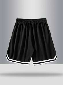 3 Pcs/Set Fashionable Mesh Sport Shorts For Men, New Summer Casual Fitness Pants, Breathable Quick-Dry Running Shorts - Black - View 2