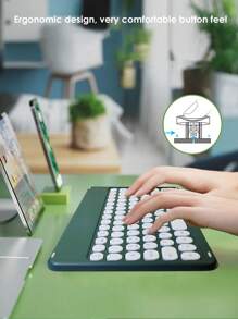 Lightweight Portable Quiet 10-Inch Wireless Mouse & Keyboard Set, Compatible With Multiple Systems Including Laptops, Tablets, Phones For Office And Gaming, Rechargeable Wireless Mouse And Keyboard Set, Compatible With 3 Systems - Multicolor - View 3