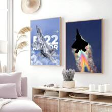 1pc /3PCS Wall Arts Posters Optional Frame For Jets A10 F22 F14 F15 F16 Apache Posters Canvas Wall Art Printing, Suitable For Residential And Dormitory Walls, Living Room And Bar Decoration, Dining Or Bathroom, Room Decoration, High Quality Without Frames, Frameless/Framed Canvas Art ,Wall Art With Frame