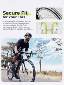 havit 开放式耳机，Rinning 耳机，电池续航时间长达 64 小时，并配备 ENC 增强型清晰通话功能，白色耳机，IPX5 防水，可调节耳钩，超舒适，可连接双设备 -OWSFIT02A - 白色 - 查看 7