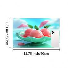 1pc Summer Refreshing Ice Pop, Ice Cream Printed Coffee Machine Drying Mat - Diatomite Printed Placemat, Kitchen Counter Pad, Kitchen Tableware Mat - Soft Diatomite Mat Suitable For Kitchen Counter, Suitable For Coffee Machines, Espresso Machines, Etc.