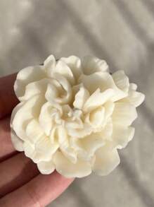 [Molde de silicone flexível premium] Vela perfumada faça você mesmo em formato de cravo 3D / Ferramenta para fazer sabonete artesanal, antiaderente e de fácil liberação, presente criativo para o dia das mães, essencial para decoração de casa - Branco - Ver 6