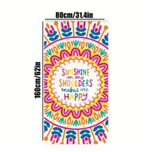 1 toalla de playa de microfibra con estampado bohemio colorido, toalla de secado rápido para viajes, yoga, natación, excursionismo, picnics, piscinas, camping, artículos esenciales de playa u otras actividades deportivas y al aire libre (con bolsa cuadrada para transportar)