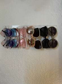 1 件亚克力透明/黑色/粉色时尚眼镜收纳架，悬挂式太阳镜展示架，壁挂式眼镜收纳架，（内含 2 个免钉贴纸），耐刮擦（使用前请撕掉保护膜），性别揭晓派对，生日、婚礼、派对的完美选择，送给同事、朋友和家人的完美礼物，返校礼物