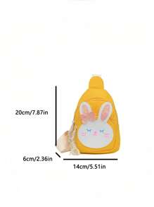 1pc Nylon Zipper Closure Korean Children'S Bag Girls Messenger Bag Fashionable Princess Girl Baby Cute Bunny Chest Bag, Comfortable And Adjustable Shoulder Straps, Versatile And Not Picky, Suitable For Outdoor, Play, Commuting, School Use, A Perfect Gift For Girls - Cartoon Chest Bag - View 10